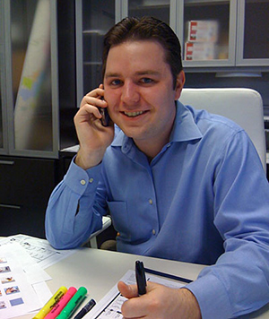 jack is on the phone schedulling an irrigation repair service